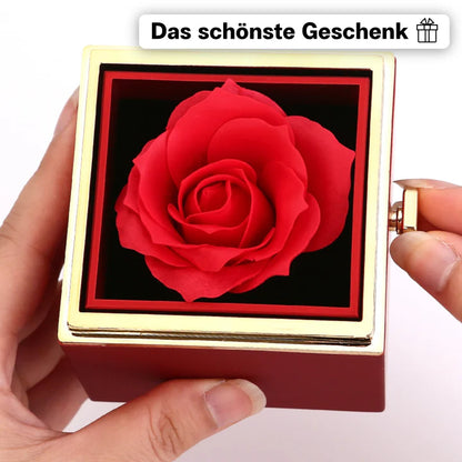 Rose-mit Doppelherz Halskette